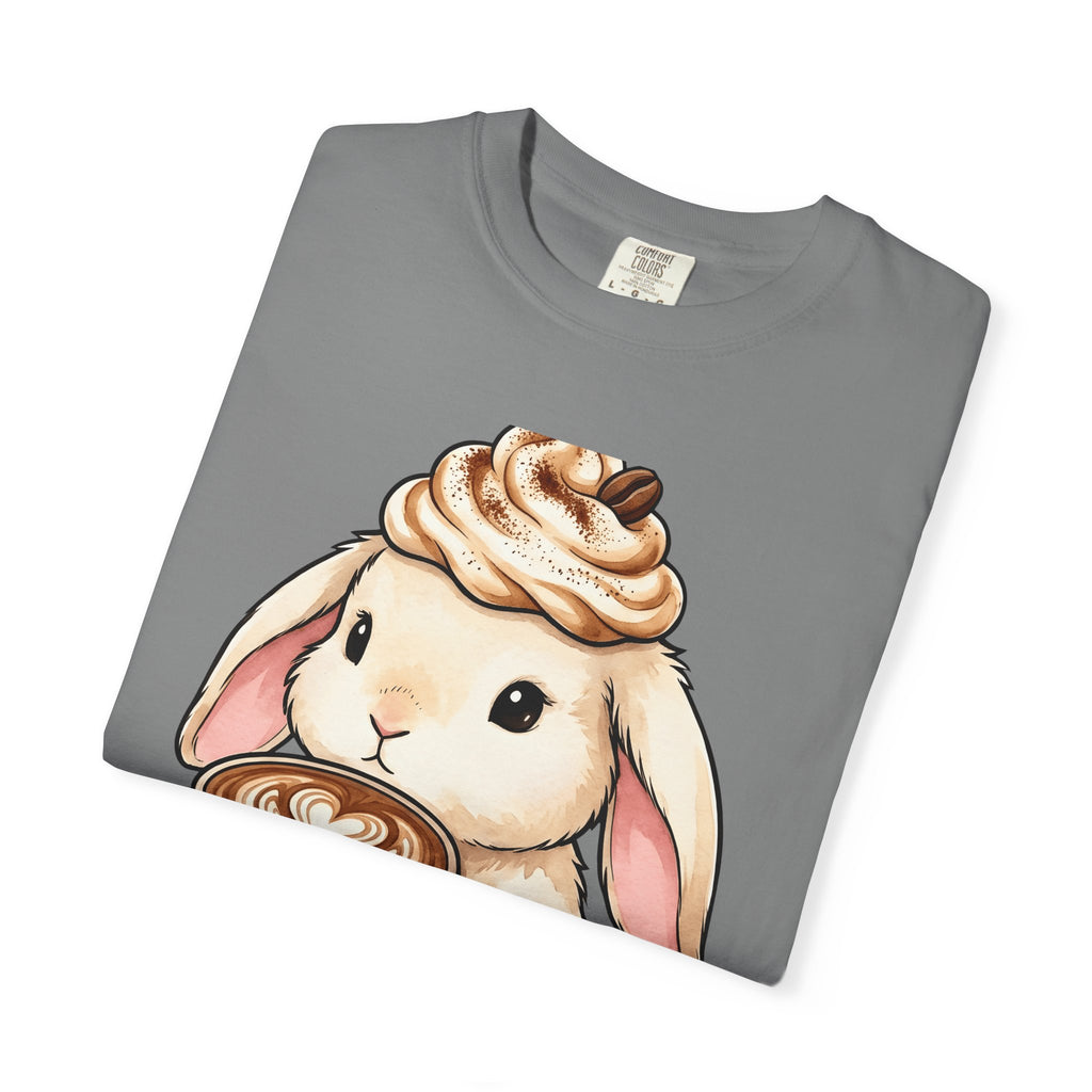 Bunny Espresso T-Shirt Coffee Wildlife Gift Women Adorable T-Shirt Rabbit Coffee T-Shirt Coffee Fan Animal Graphic T-Shirt Painterly Froth T-Shirt