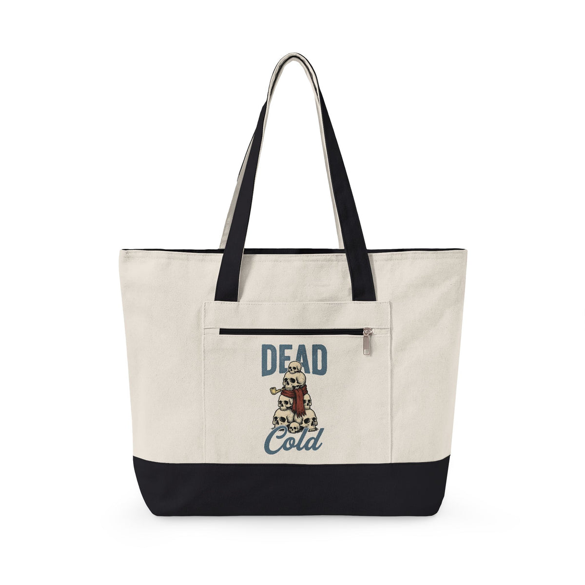 Skull Tower Tote Bag Christmas Seasonal Gift Women Hand Sketched Tote Bag Skull Tote Bag Xmas Fan Holiday Tote Bag Festive Graphic Line Art Bandana