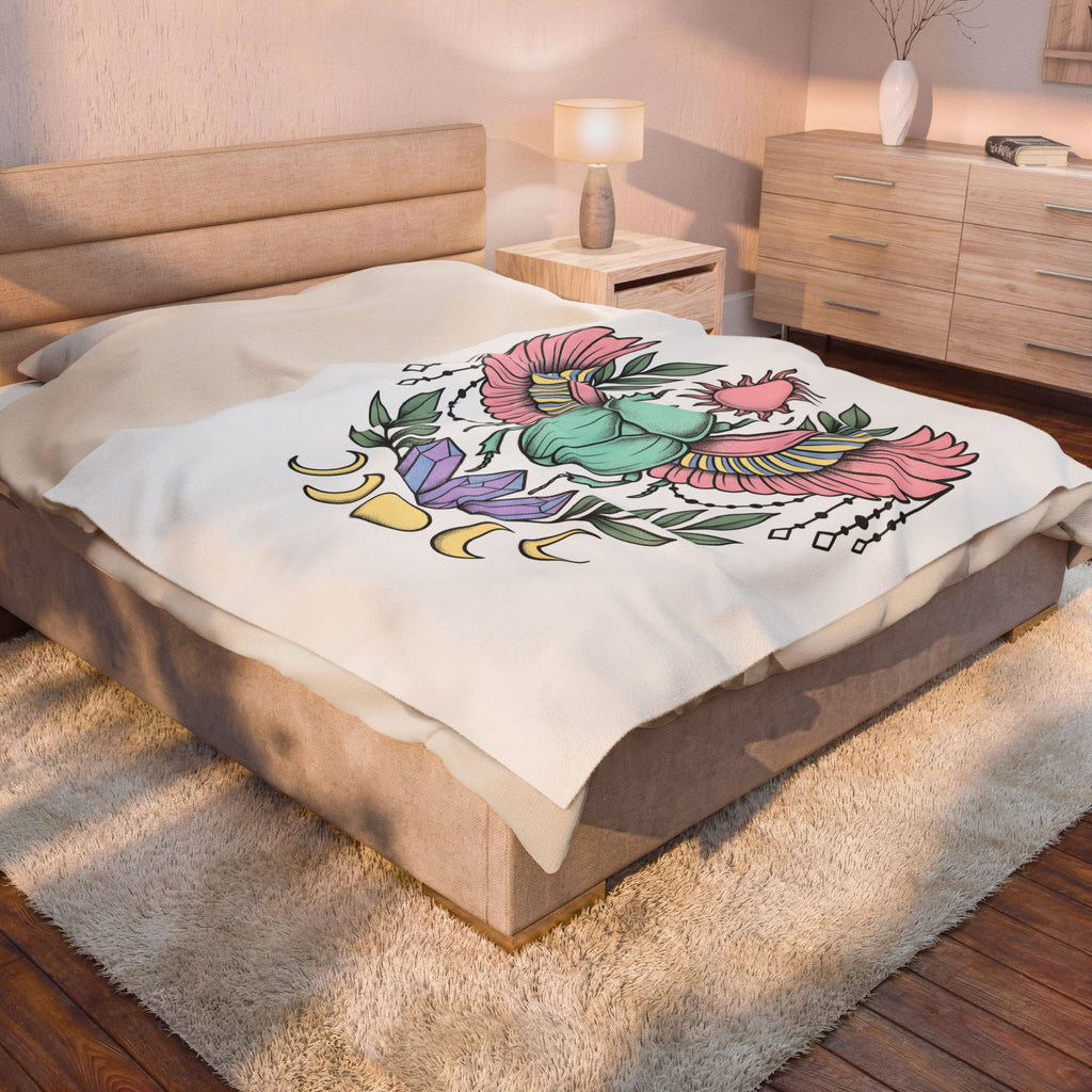 Scarab Bug Boho Chic Metaphysical Gift Tribal Beetle Bohemian Enthusiast Primitive Spiritual Blanket