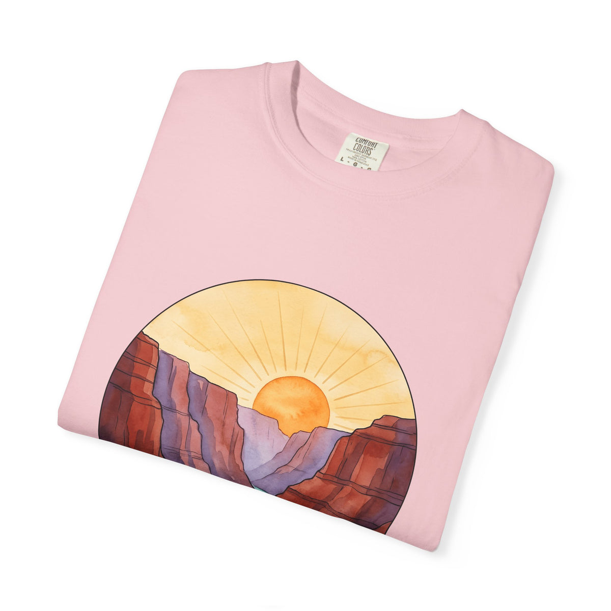 Desert Canyon T-Shirt Nature Hiking Gift Women Hand Painted T-Shirt Canyon T-Shirt Outdoors Enthusiast Painted T-Shirt Trekker Graphic Retro Dawn