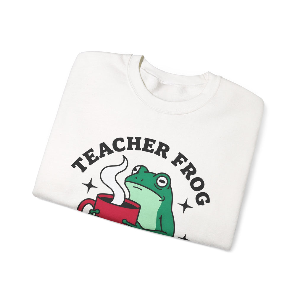 Frog Coffee Cup Sweatshirt Teachers Latte Gift Women Kawaii Sweatshirt Coffee Sweatshirt Sweatshirt Educator Enthusiast Coffee Sweatshirt Cappuccino Graphic Classic