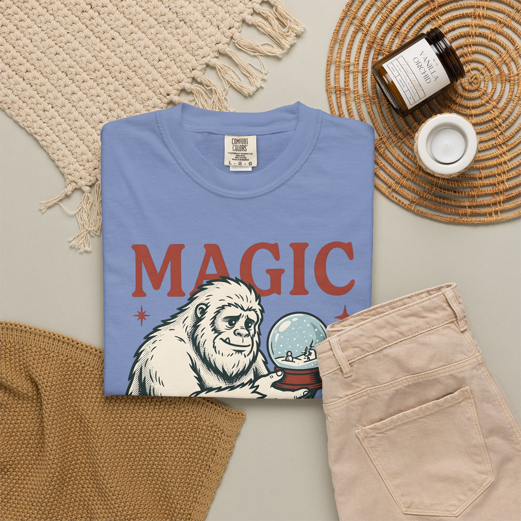 Sasquatch Penguin T-Shirt Christmas Frost Gift Women Antique T-Shirt Bigfoot T-Shirt Xmas Fan Vintage T-Shirt Frosty Graphic Throwback Snow Ball