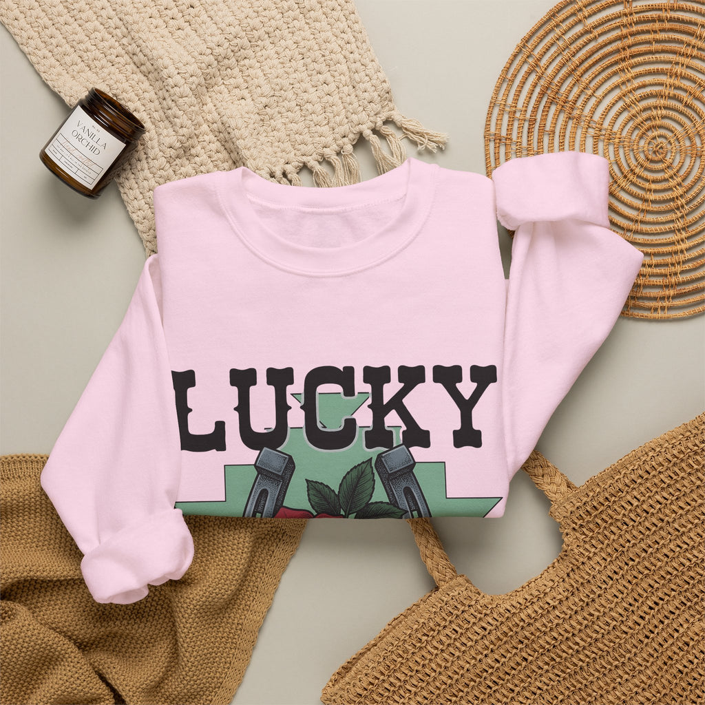 Horseshoe Rose Sweatshirt Cowgirl Ranch Gift Women Line Art Sweatshirt Rosebud Sweatshirt Cowgirl Fan Minimalist Sweatshirt Farmhouse Graphic Classic Shape