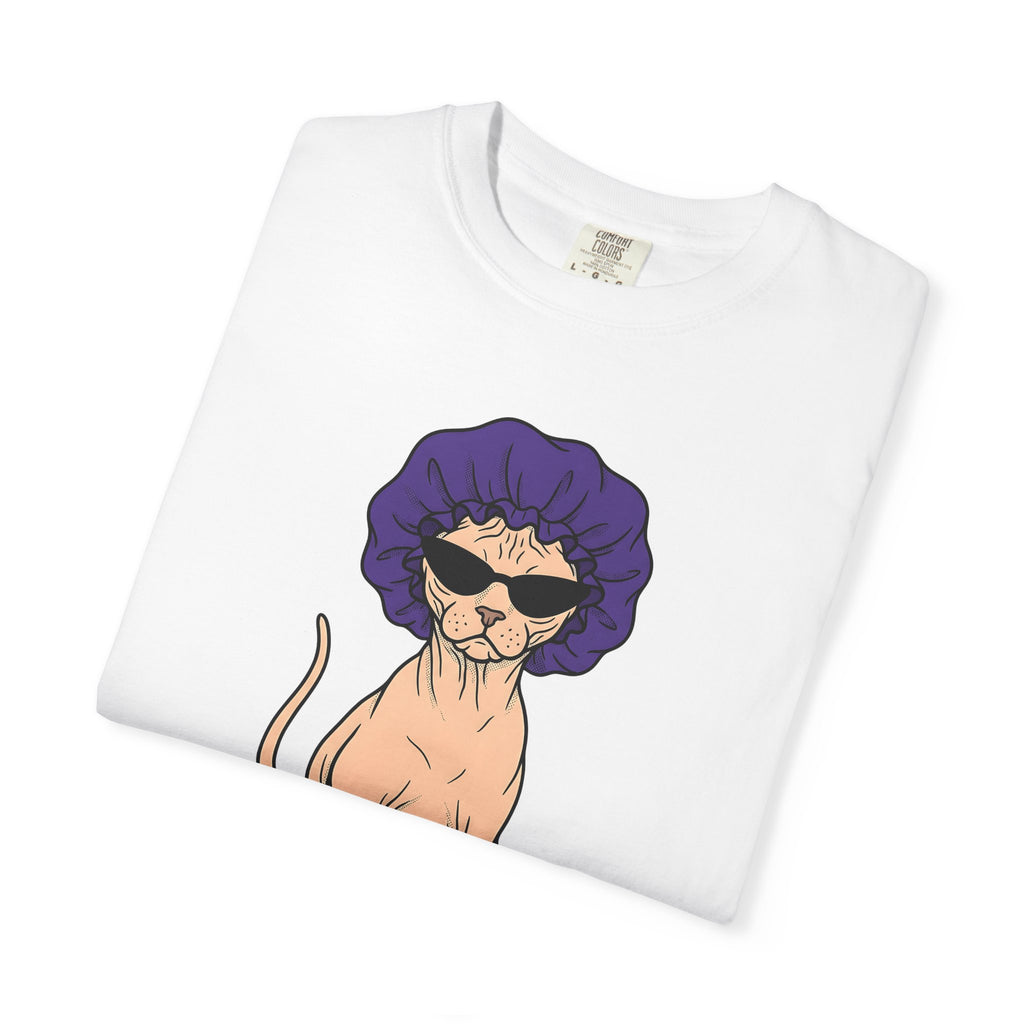 Hairless Cat T-Shirt Cat Creature Gift Women Illustration T-Shirt Sphynx T-Shirt Cat Fan Drawing T-Shirt Monster Graphic Classic Bunny Feet T-Shirt