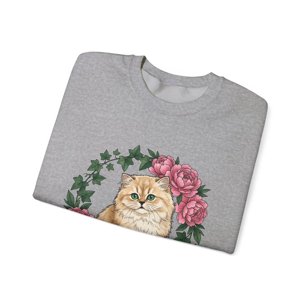 Longhair Cat Cat Blossoms Gift Acrylic Maine Coon Cat Fan Feline Floral Ink Floral Sweatshirt