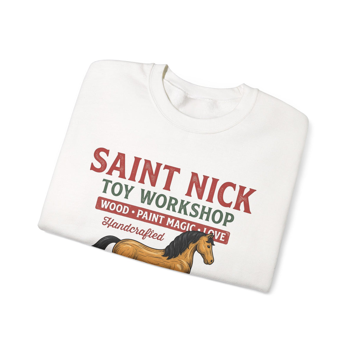 Rocking Horse Sweatshirt Christmas Dolls Gift Women Retro Sweatshirt Hobby Horse T-Sh