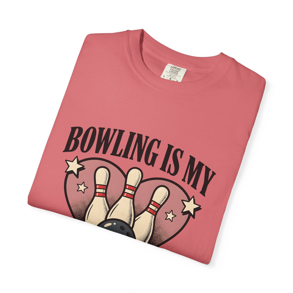 Bowling Pins Ball T-Shirt Bowling Humor Gift Women Vintage T-Shirt Bowling Ball T-Shirt Bowler Fan Distressed T-Shirt Funny Graphic Retro Heart