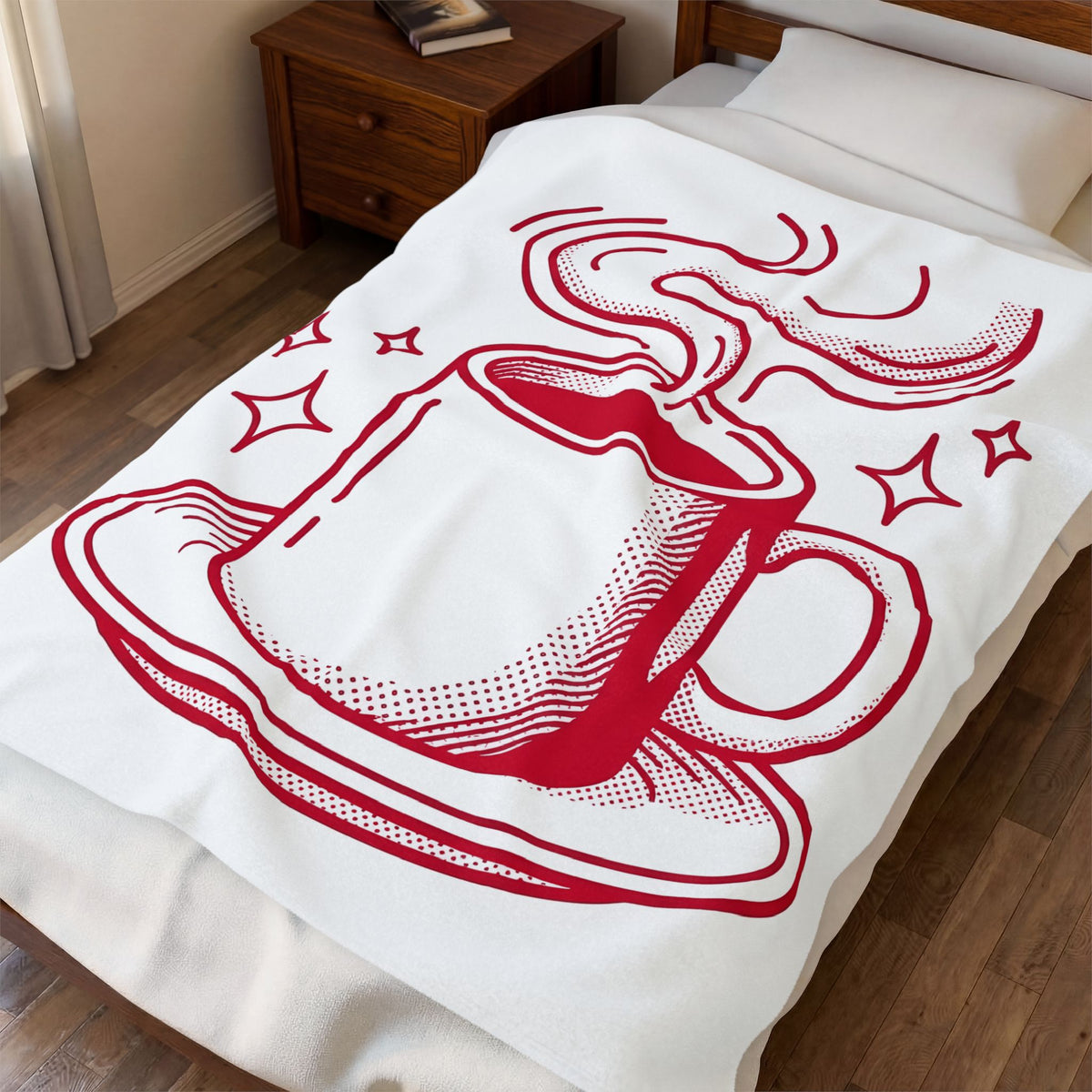 Coffee Cup Blanket St. Valentine's Day Coffee Gift Women Pop Art Blanket Blanket Blanket Valentine Fan Pop Art Blanket Coffee Design Retro Stars Blanket