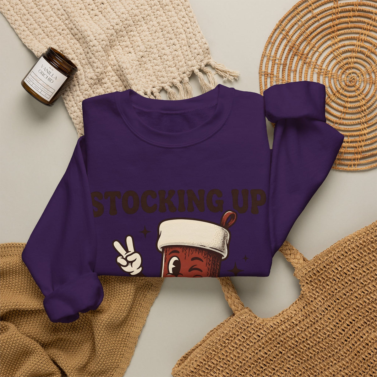 Christmas Stocking Character Christmas Humor Gift Vintage Stocking Holder Christmas Fan Retro Sweatshirt