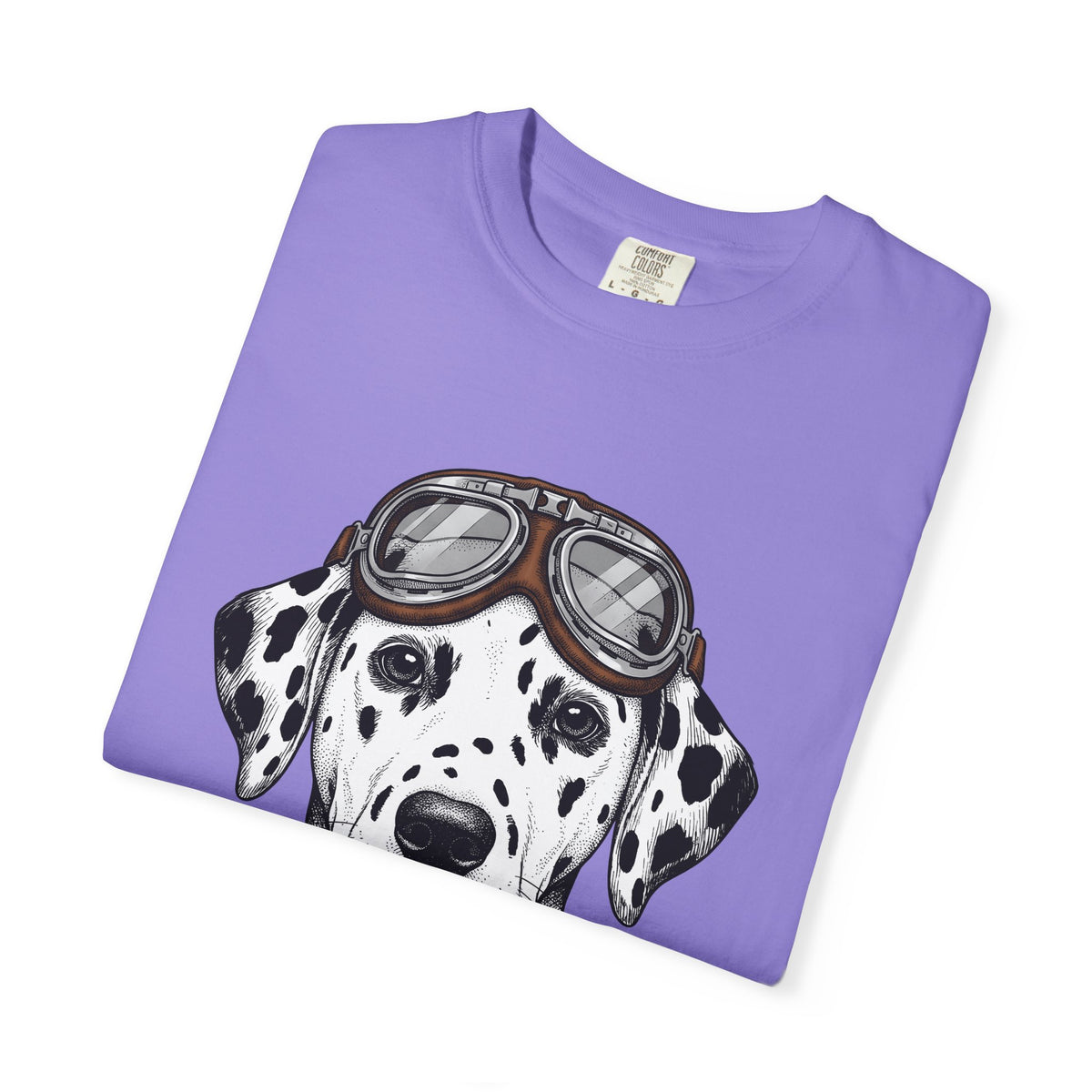 Dalmatian Puppy T-Shirt Dog Pets Gift Women Line Art T-Shirt Puppy T-Shirt Dog Fan Dalmatian T-Shirt Animal Graphic Retro Pilot Goggles T-Shirt