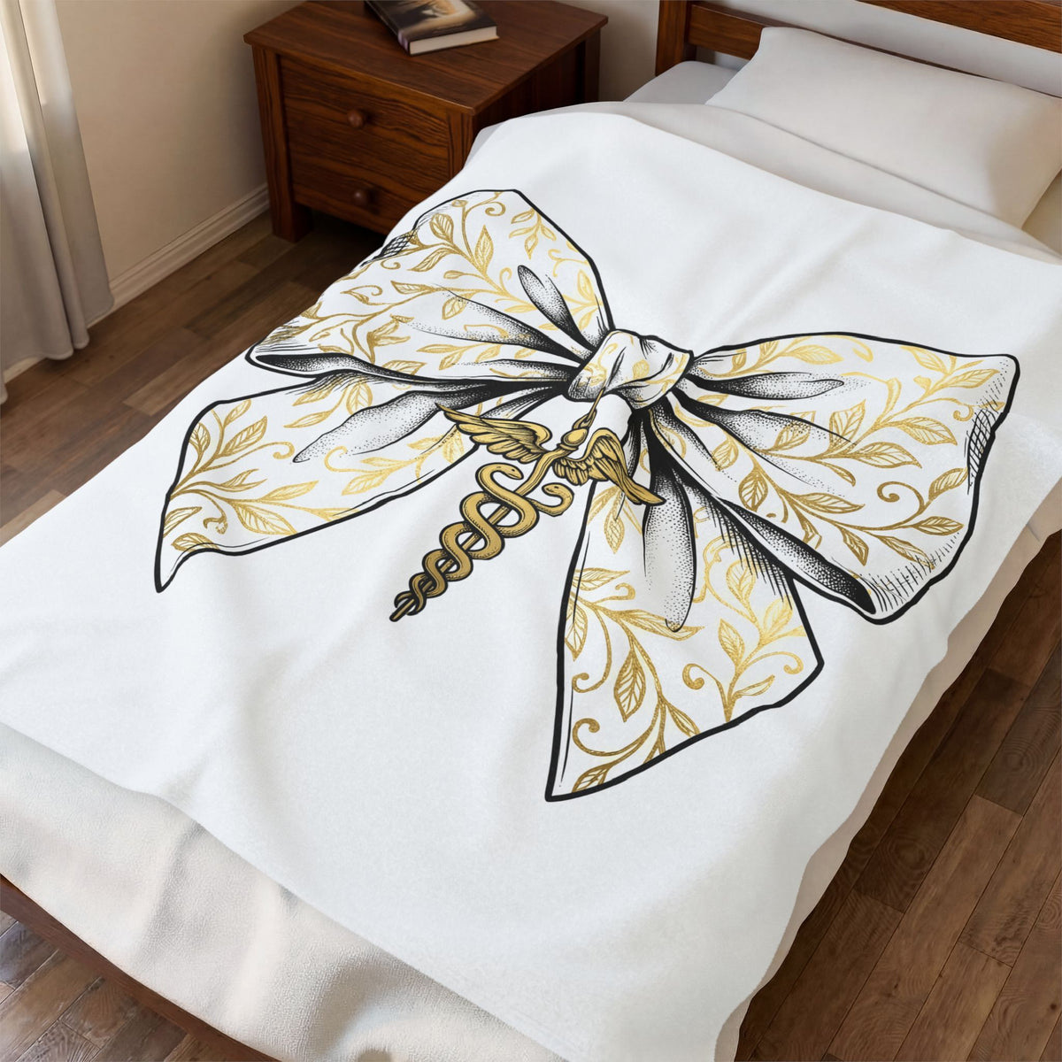 Medical Bow Blanket Nurses Healthcare Gift Women Botanical Blanket Medical Bow Tie Blanket Nurse Enthusiast Botanical Illustration Medical Graphic