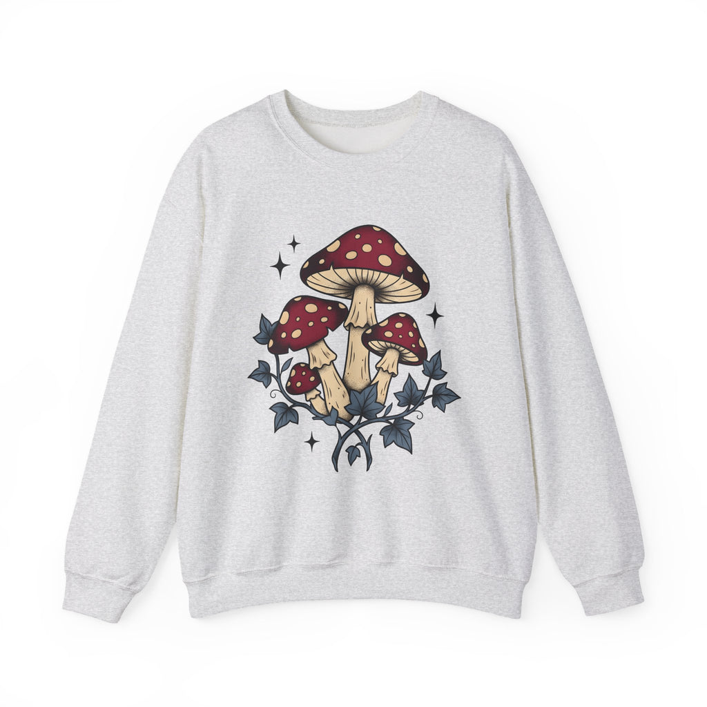 Toadstool Bunch Sweatshirt Boho Chic Forest Gift Women Line Art Sweatshirt Mushroom Sweatshirt Bohemian Fan Minimalist Sweatshirt Woods Graphic Rustic Creeper