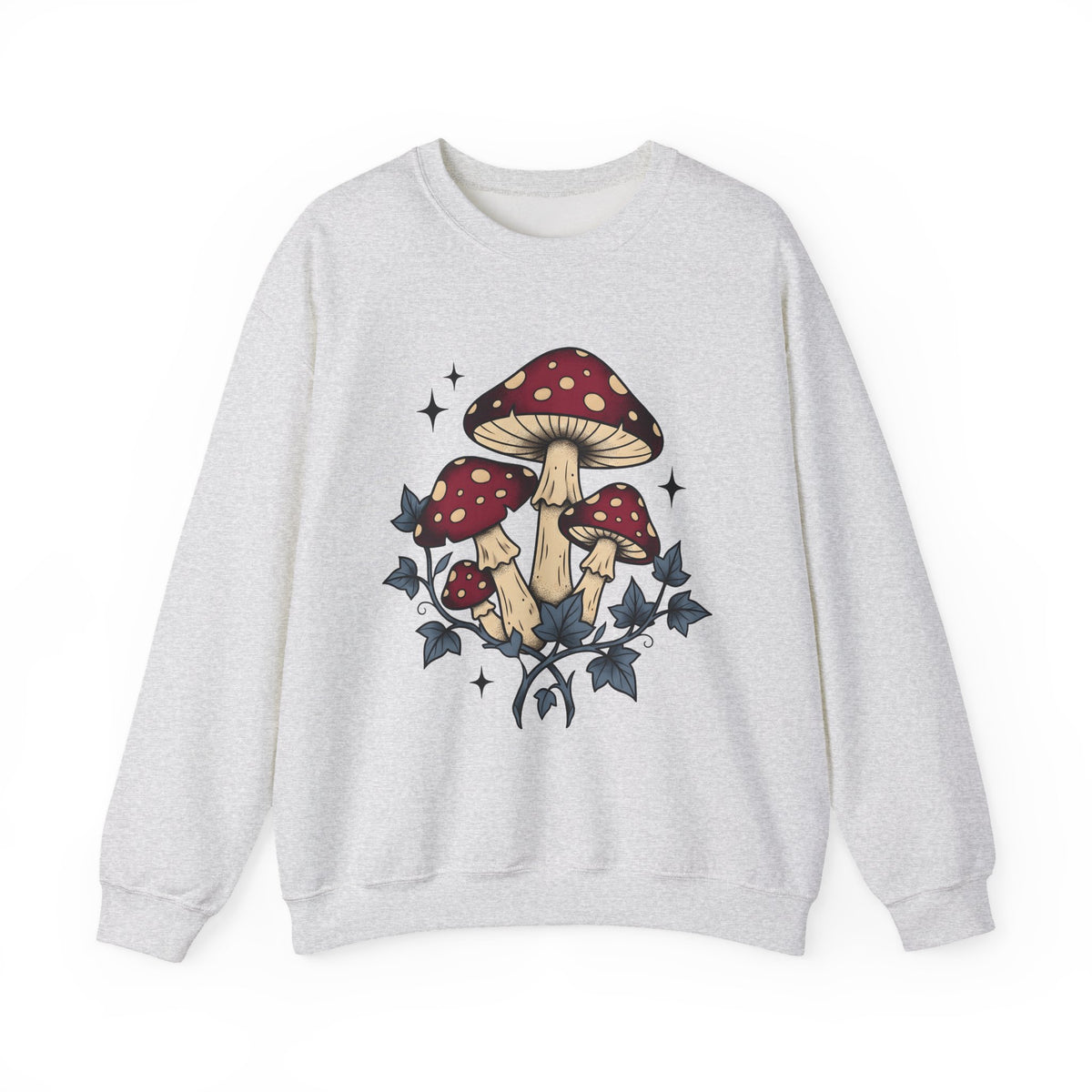 Toadstool Bunch Sweatshirt Boho Chic Forest Gift Women Line Art Sweatshirt Mushroom Sweatshirt Bohemian Fan Minimalist Sweatshirt Woods Graphic Rustic Creeper
