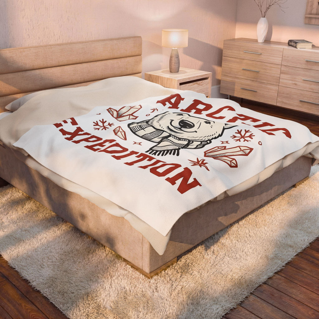 White Bear Blanket Christmas Cold Season Gift Women Comic Blanket Polar Bear Blanket Winter Fan Cartoon Blanket Frost Graphic Retro Ice Crystals