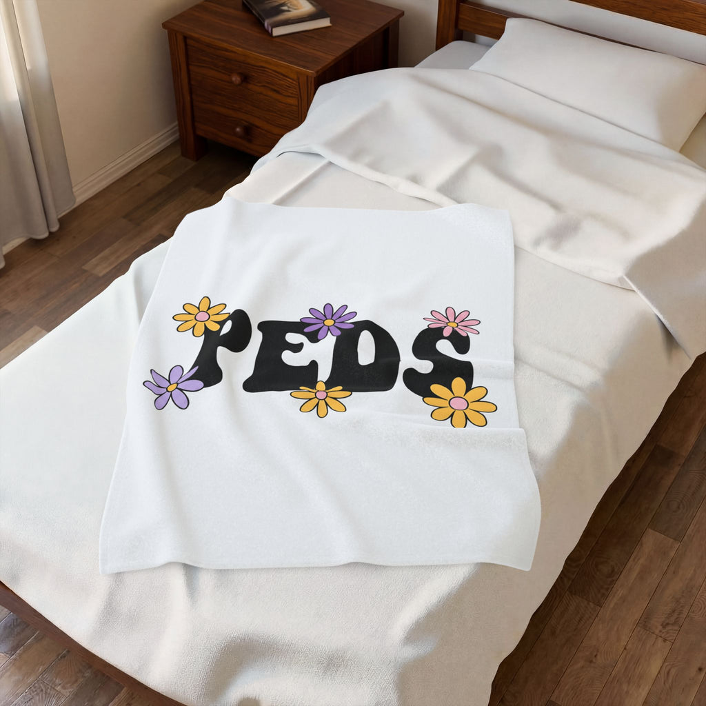 Blossom Lettering Blanket Nurses School Gift Women Hippie Blanket Typography Blanket Nurse Enthusiast Bohemian Blanket Education Graphic Classic