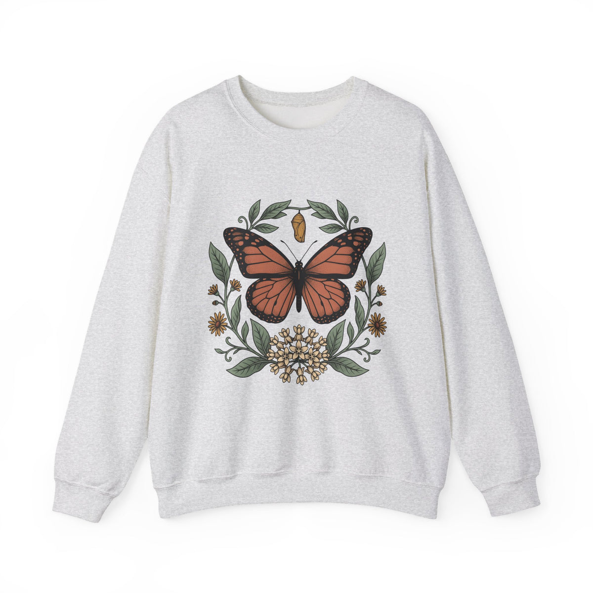 Monarch Moth Butterfly Outdoors Gift Floral Moth Butterfly Fan Botanical Nature Retro Meadow Sweatshirt