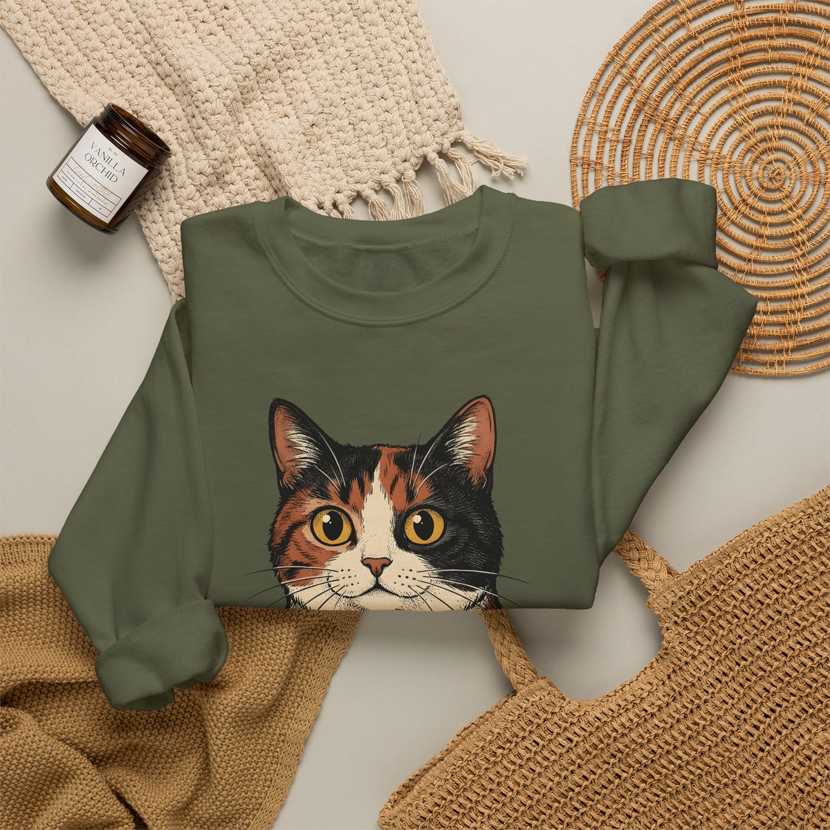 Kitten Sweatshirt Sweatshirt Cat Herbal Gift Women Sketch Sweatshirt Cat Cup Sweatshirt Cat Fan Feline Drawing Sweatshirt Herbalism Graphic Retro Tea Sweatshirt Sweatshirt