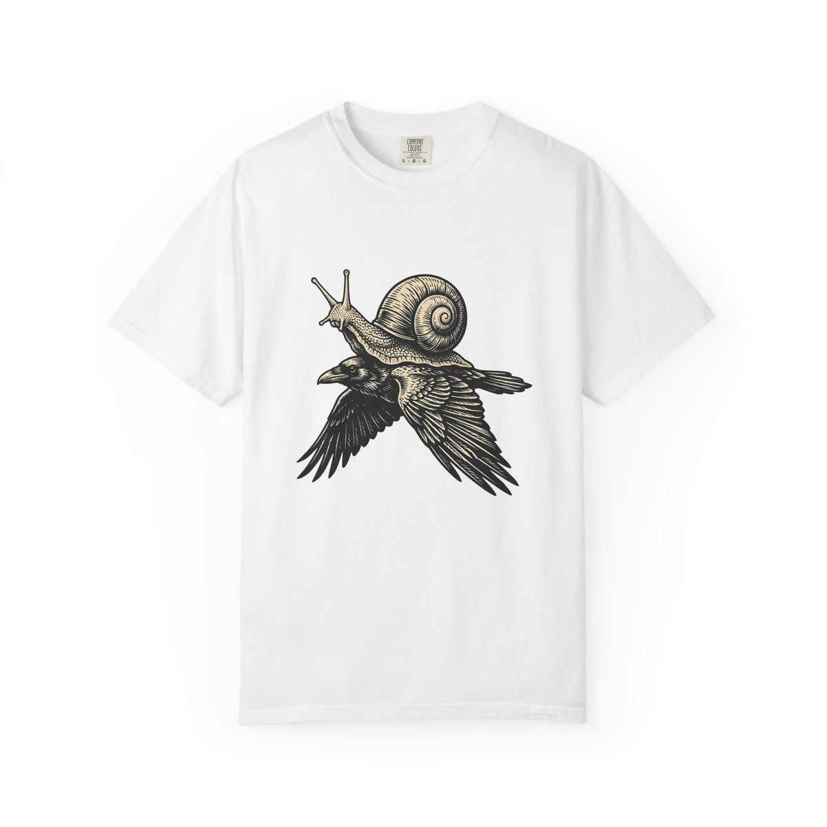Slug Raven T-Shirt Funny Wildlife Gift Women Classic T-Shirt Raven T-Shirt Humor Fan Vintage T-Shirt Animal Graphic Doodle Wings T-Shirt