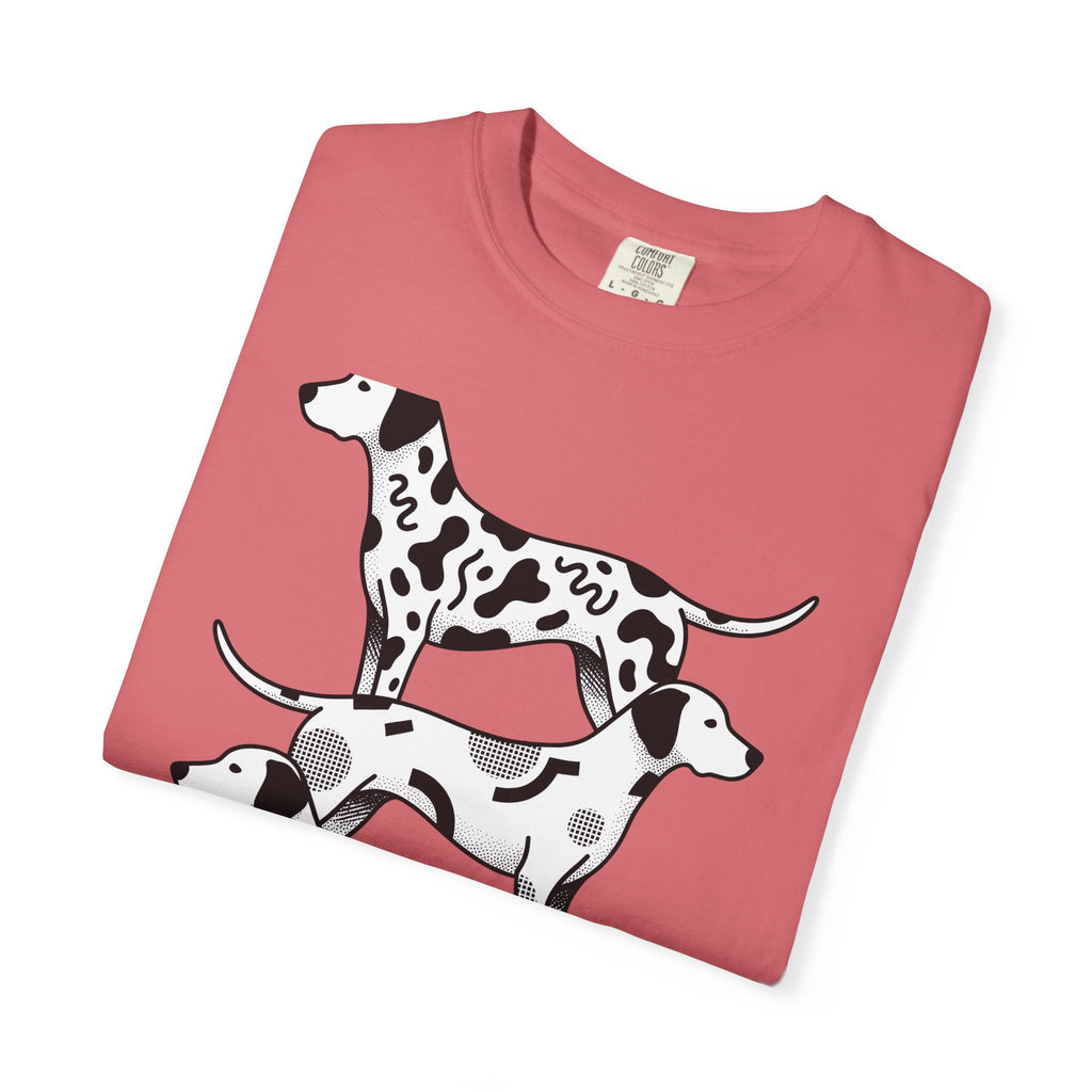 Dalmatian T-Shirt Dog Fauna Gift Women Flat T-Shirt Dalmatian T-Shirt Dog Fan Graphic Design Illustration Sketch Spot Design T-Shirt