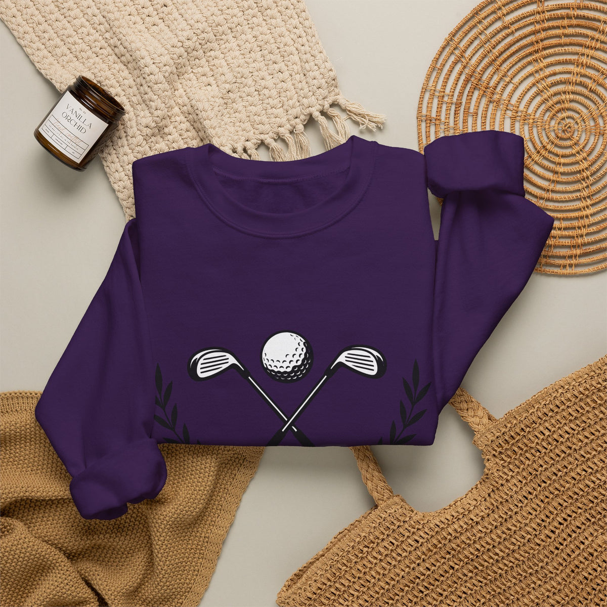 Golf Clubs Golf Camping Gift Simple Golfing Golfer Enthusiast Minimalist Outdoor Retro Golf Ball Sweatshirt