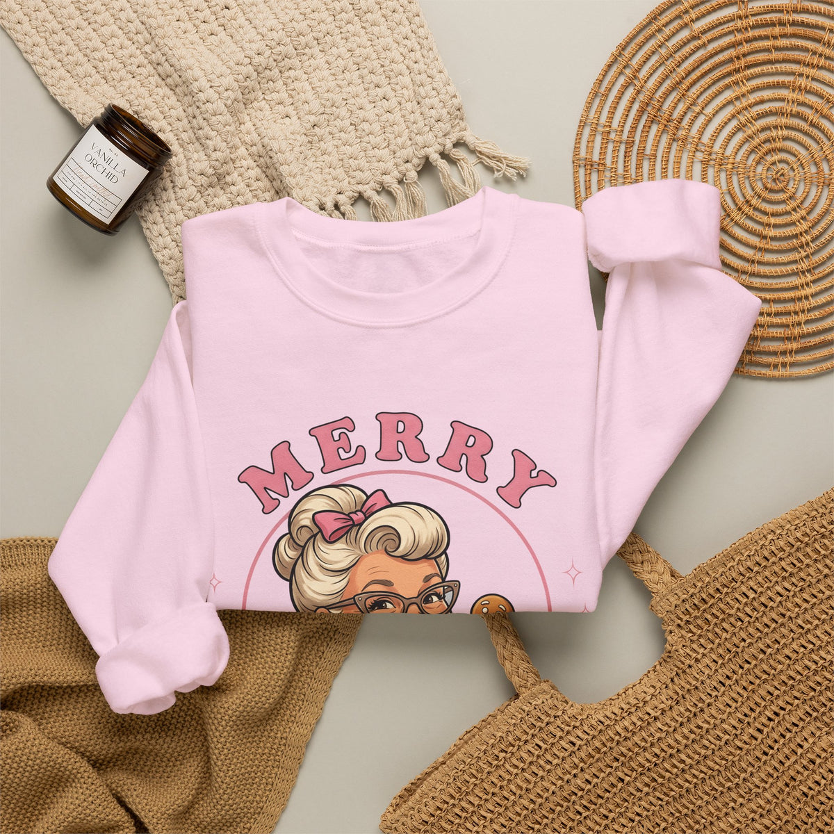 Grandma Cookie Christmas Pastry Gift Comic Cookie Christmas Fan Cartoon Bakery Vintage Sweatshirt