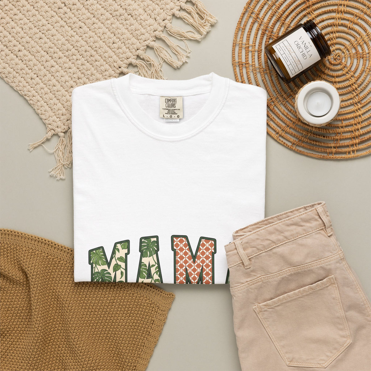 Patterned Letter Patches T-Shirt Moms Clan Gift Women Cabin T-Shirt Lettering T-Shirt Motherhood Enthusiast Rustic T-Shirt Tribe Graphic Country