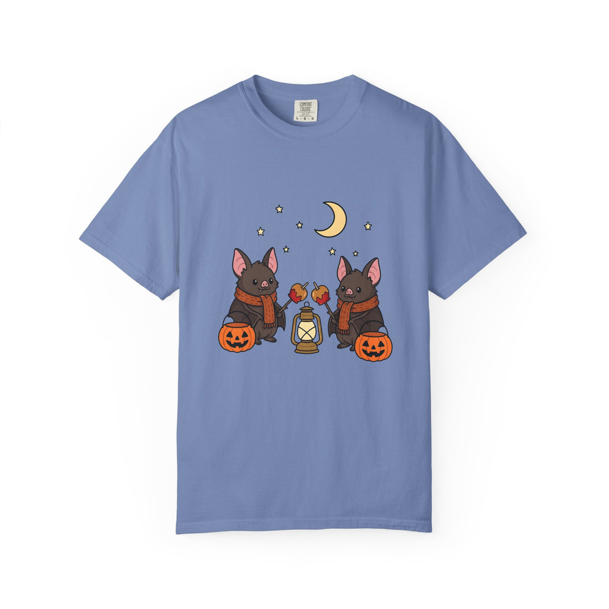 Bat Drawing T-Shirt Halloween Creatures Gift Women Charming T-Shirt Bat T-Shirt Spooky Fan Cartoon T-Shirt Monster Graphic Animated Gourd T-Shirt