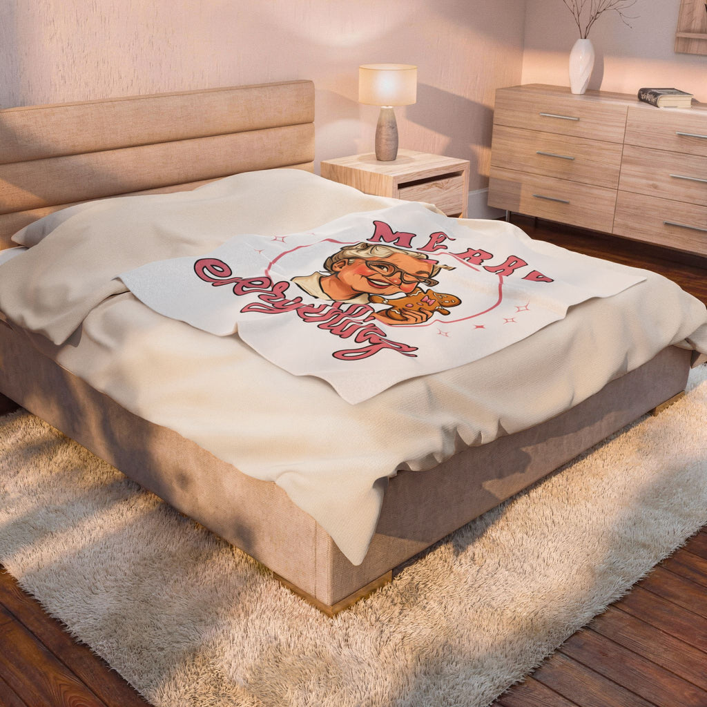 Grandma Cookie Christmas Pastry Gift Comic Cookie Christmas Fan Cartoon Bakery Vintage Blanket