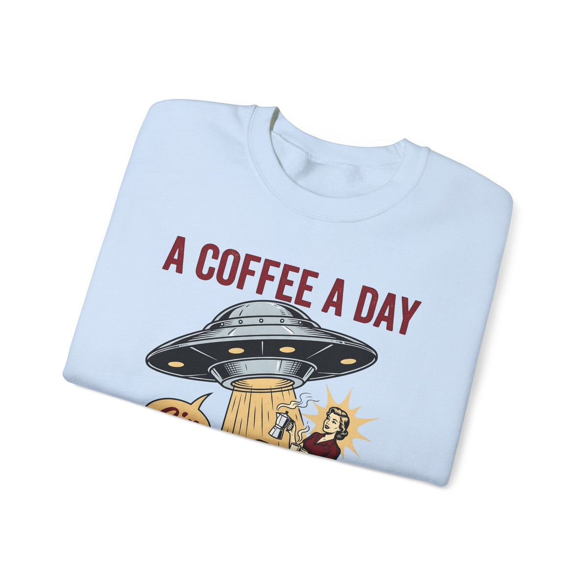 Ufo Coffee Woman Sweatshirt Coffee Alien Gift Women Retro Sweatshirt Alien Sweatshirt Coffee Fan Retro Sweatshirt Extraterrestrial Graphic Vintage Spaceship