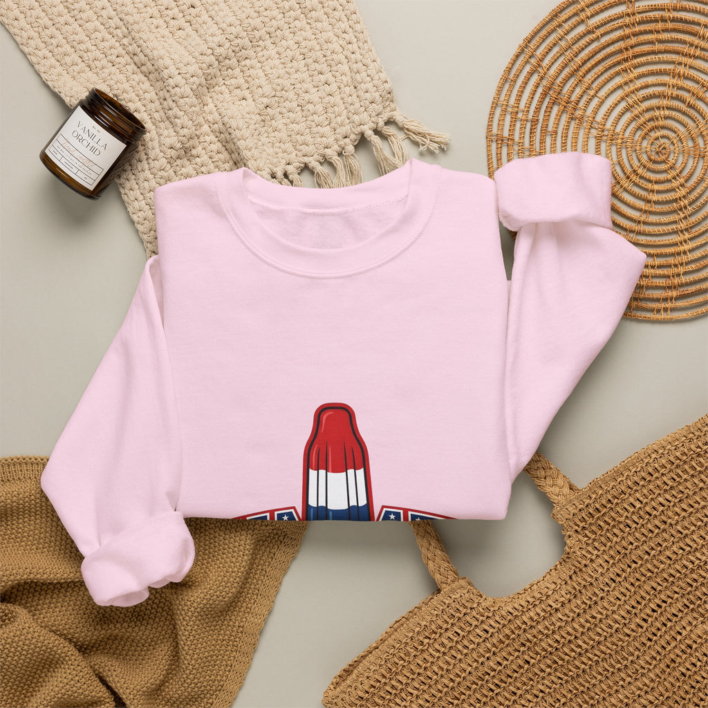Rocket Popsicle Sweatshirt America 4Th Of July Summer Gift Women Bold Graphic Sweatshirt Ice Pop Sweatshirt Patriotic Fan Graphic Design Illustration Retro