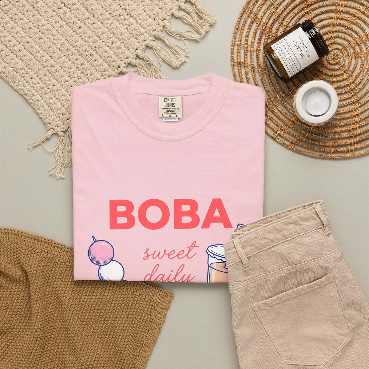 Tapioca Tea T-Shirt Drinks Culinary Gift Women Illustration T-Shirt Bubble Tea T-Shirt Beverage Fan Drawing Design Graphic Foodie Sketch Sweet