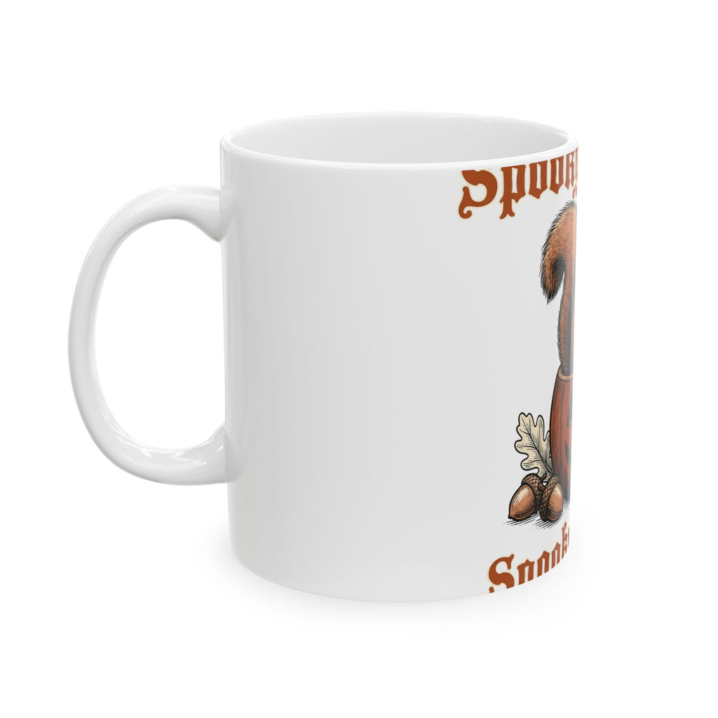 Tree Critter Pumpkin Mug Halloween Creatures Gift Women Rustic Mug Gourd Mug Spooky Fan Primitive Mug Monster Graphic Outline Seed