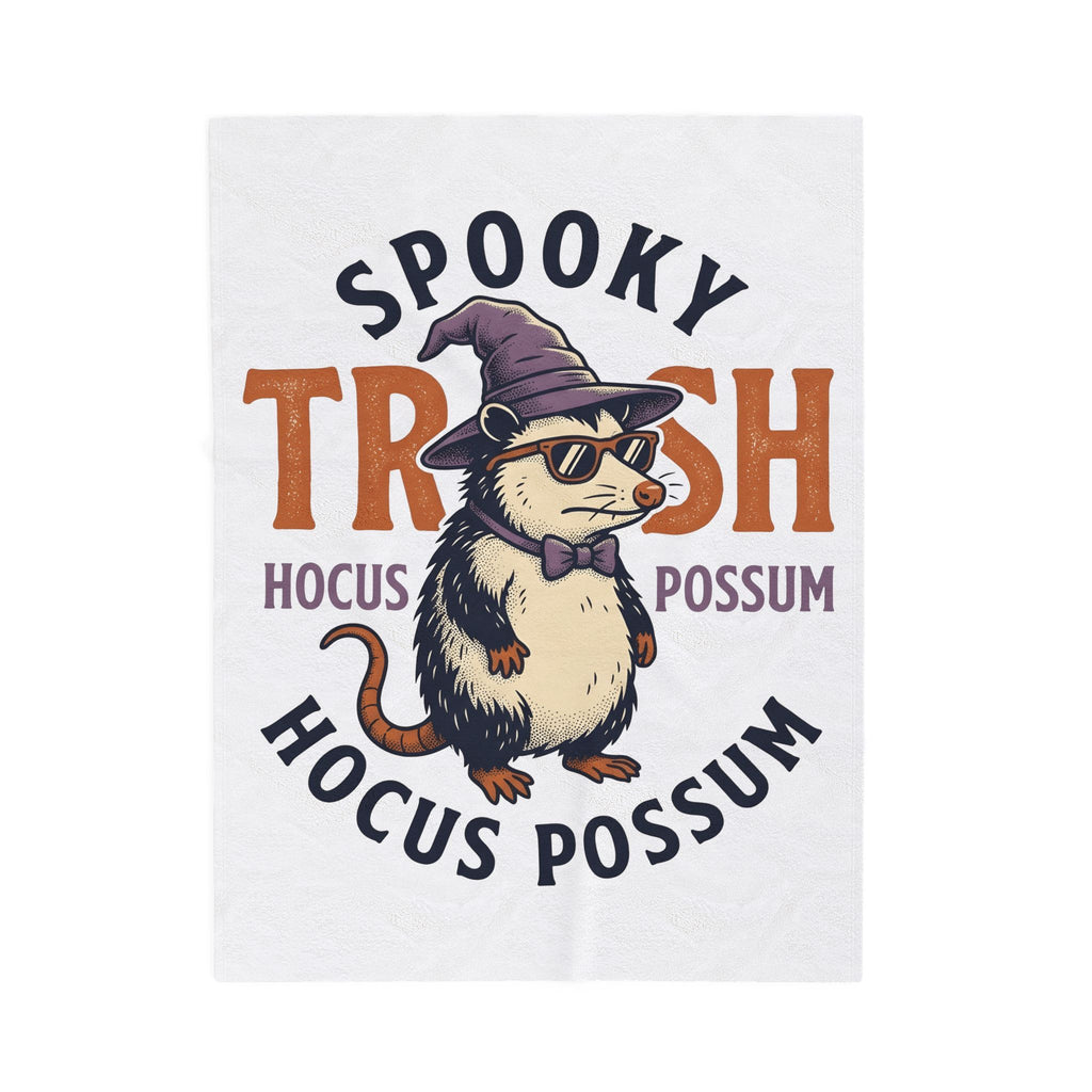 Possum Wizard Halloween Animal Gift Vintage Opossum Spooky Fan Retro Creature Hand Drawn Blanket