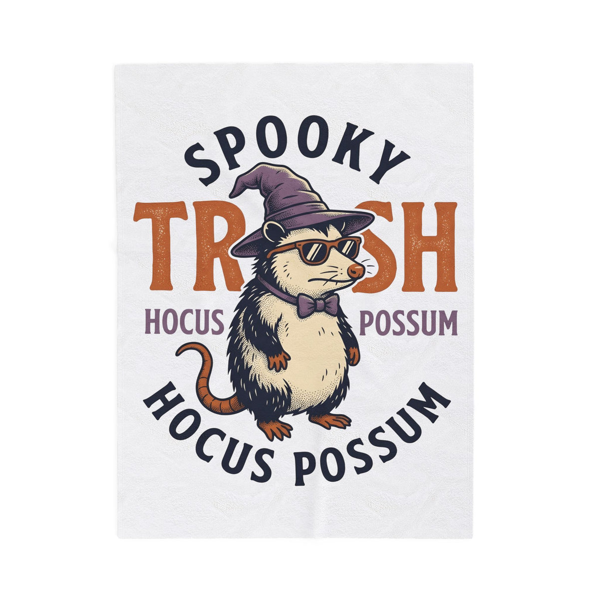 Possum Wizard Halloween Animal Gift Vintage Opossum Spooky Fan Retro Creature Hand Drawn Blanket