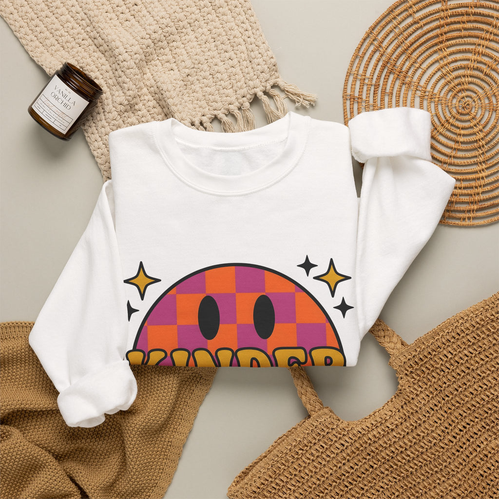 Grin Icon Teachers Inspiration Gift Nostalgic Smiley Educator Enthusiast Vintage Motivational Sweatshirt