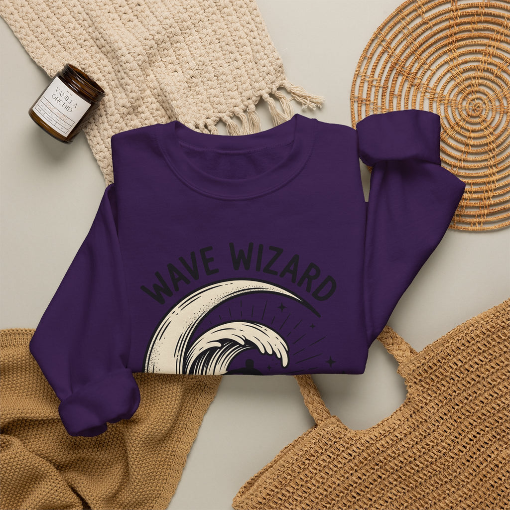 Surf Break Sweatshirt Surfing Coast Gift Women Hand Drawn Sweatshirt Wave Sweatshirt Surfer Fan Beach Graphic Illustration Line Art Star Motifs Sweatshirt