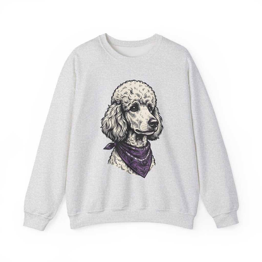 Poodle Dog Sweatshirt Dog Creatures Gift Women Shabby Chic Sweatshirt Poodle Sweatshirt Dog Fan Canine Graphic Sweatshirt Vintage Design Sweatshirt Line Art Floral