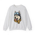 Husky Wolf Sweatshirt Dog Snow Gift Women Line Art Sweatshirt Wolfdog Sweatshirt Dog Fan Siberian Graphic Sweatshirt Hand Drawn Neckerchief Sweatshirt