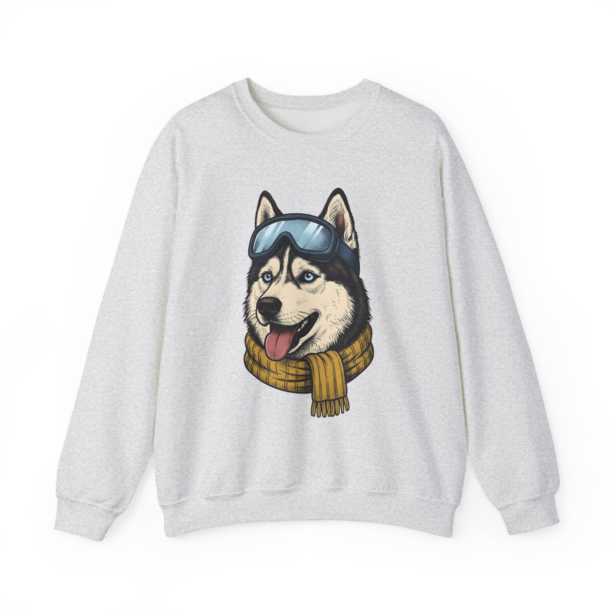 Husky Wolf Sweatshirt Dog Snow Gift Women Line Art Sweatshirt Wolfdog Sweatshirt Dog Fan Siberian Graphic Sweatshirt Hand Drawn Neckerchief Sweatshirt
