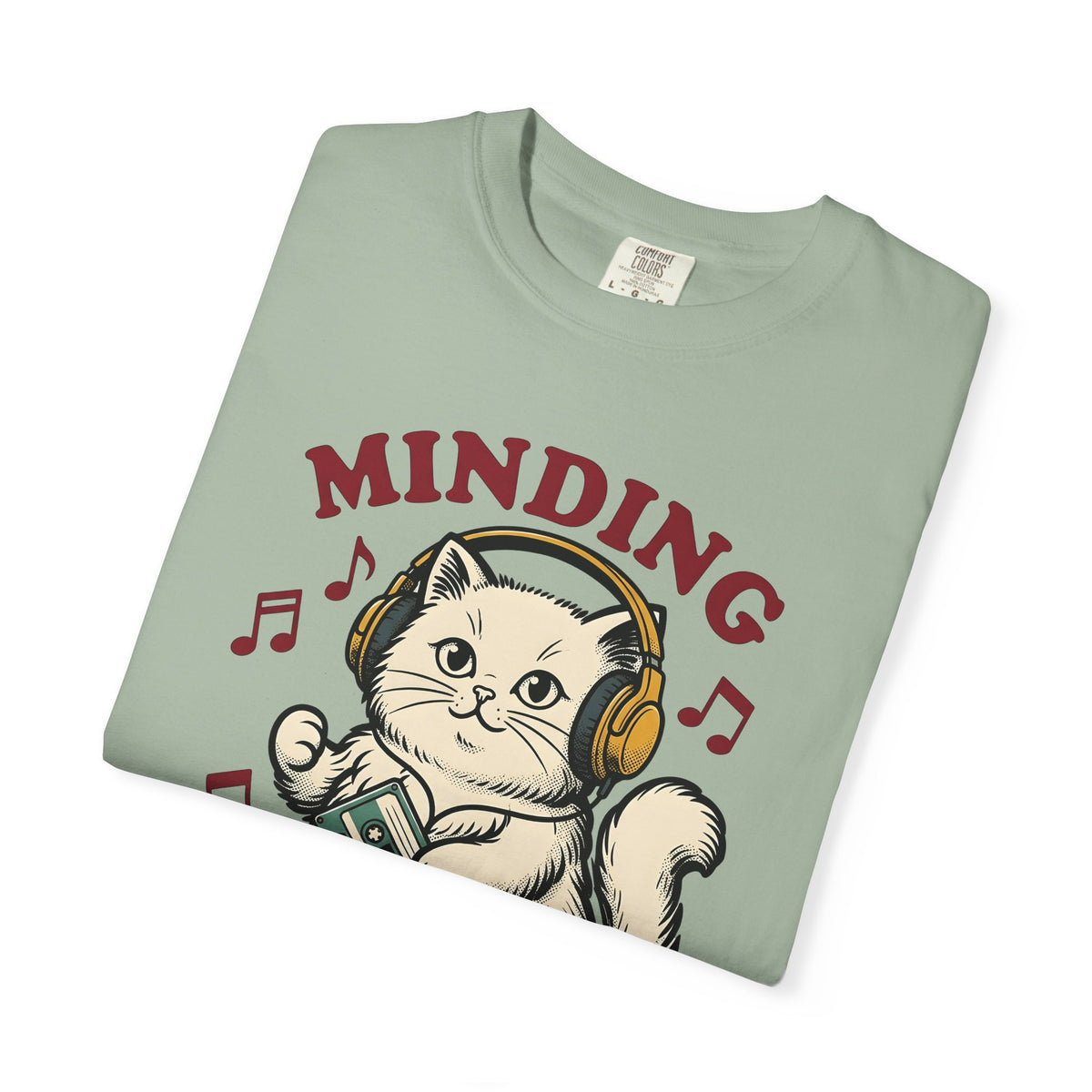 Cat Earbuds T-Shirt Cat Sound Gift Women Antique T-Shirt Headphones T-Shirt Feline Fan Earphone T-Shirt Audio Graphic Throwback Audio Cassette