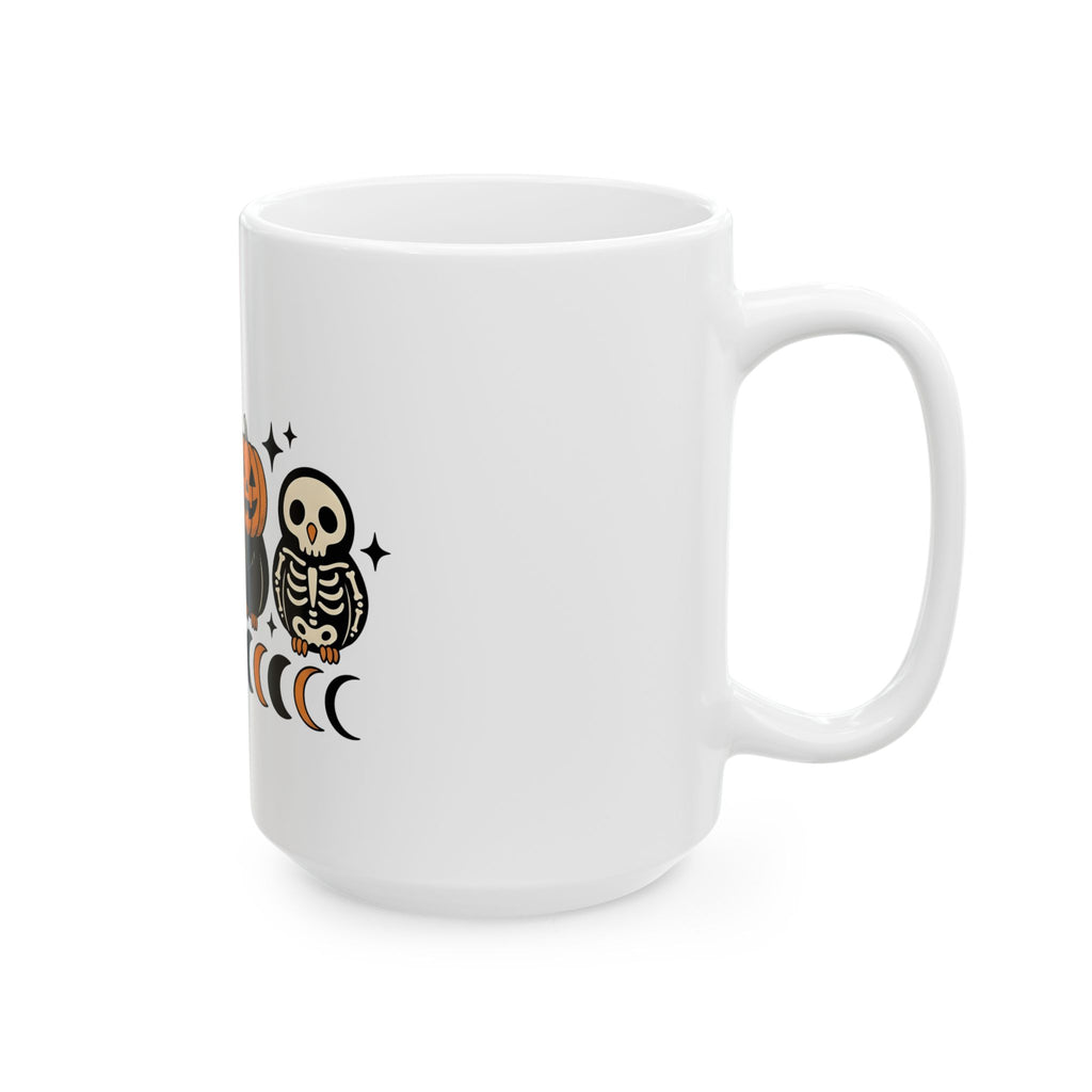Owl Disguise Halloween Haunted Gift Animated Hoot Owl Horror Fan Cartoony Spooky Classic Moon Mug