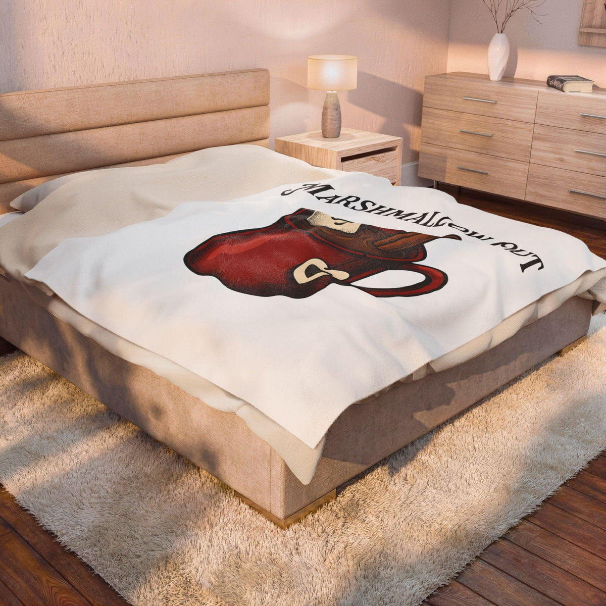 Warm Chocolate Blanket Blanket Desserts Relaxation Gift Women Classic Blanket Hot Chocolate Blanket Pastry Fan Vintage Blanket Calm Graphic Line Art