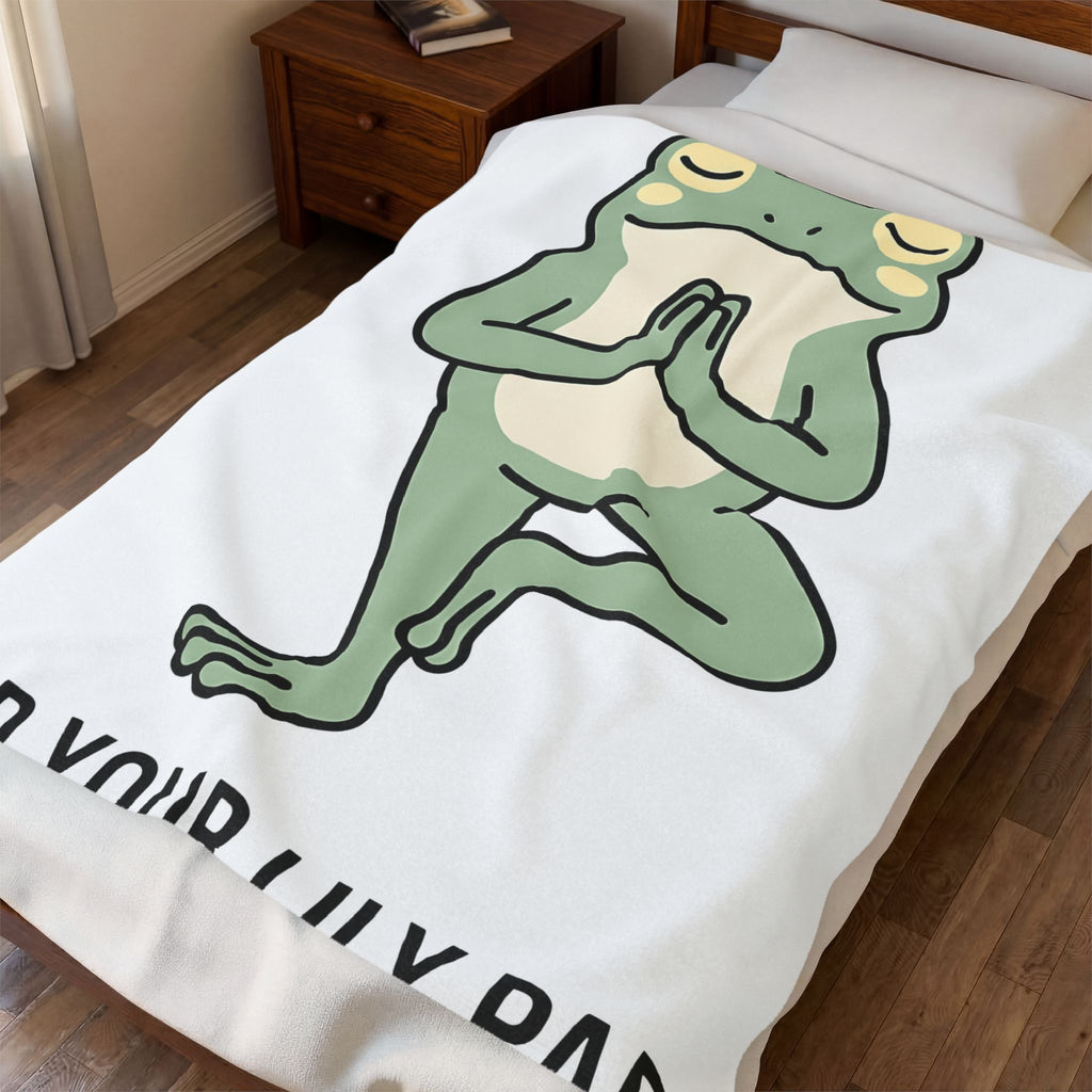 Yoga Frog Blanket Yoga Nature Gift Women Sketch Blanket Toad Blanket Yoga Enthusiast Drawing Illustration Wildlife Graphic Clean Standing Pose