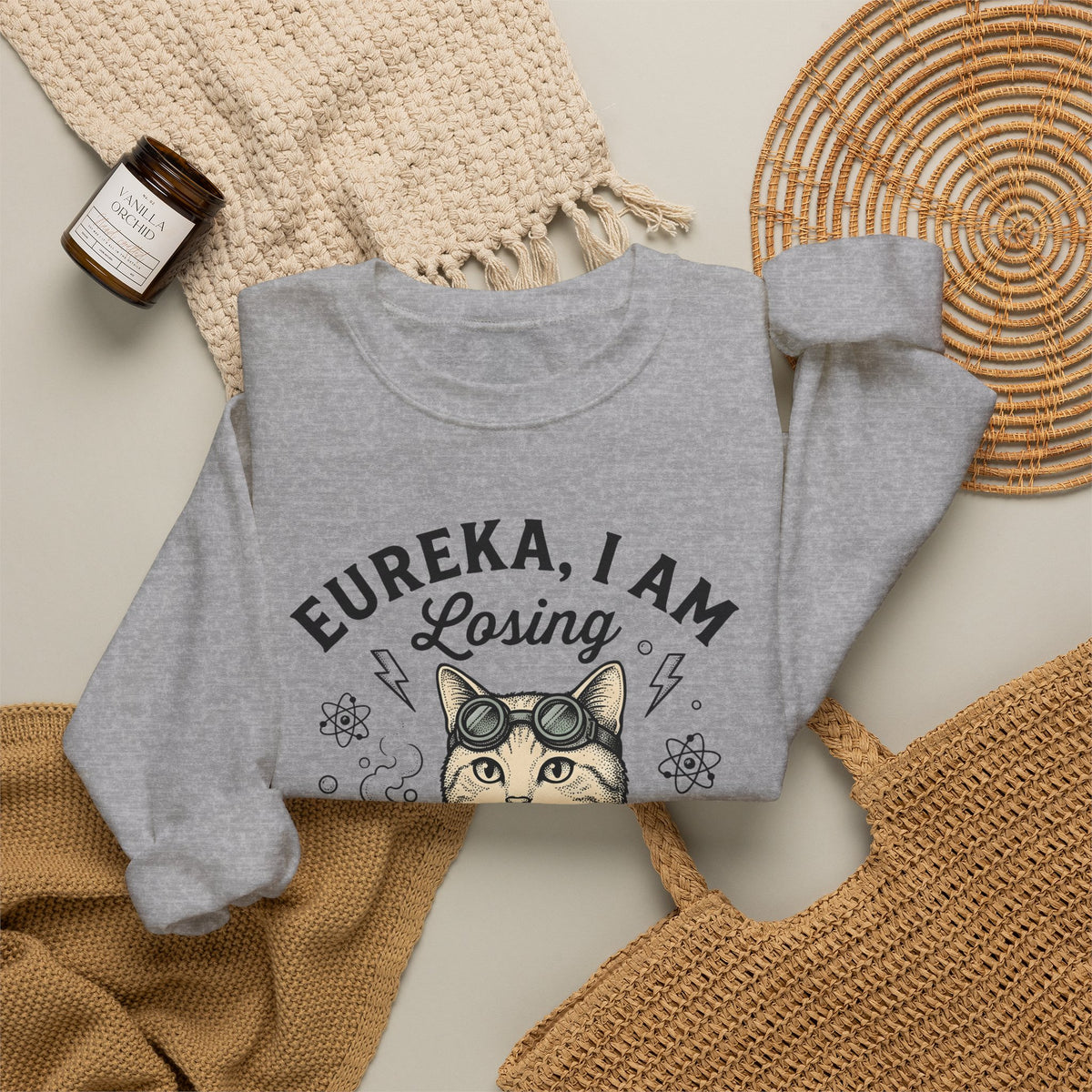 Scientist Cat Sweatshirt Cat Science Gift Women Vintage Sweatshirt Feline Sweatshirt Cat Fan Retro Sweatshirt Scientific Graphic Hand Drawn Beaker Sweatshirt