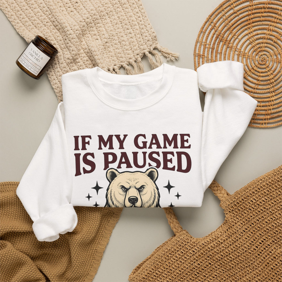 Gamer Bear Gaming Creature Gift Cartoon Teddy Gamer Fan Comic Creature Old School Controller Sweatshirt