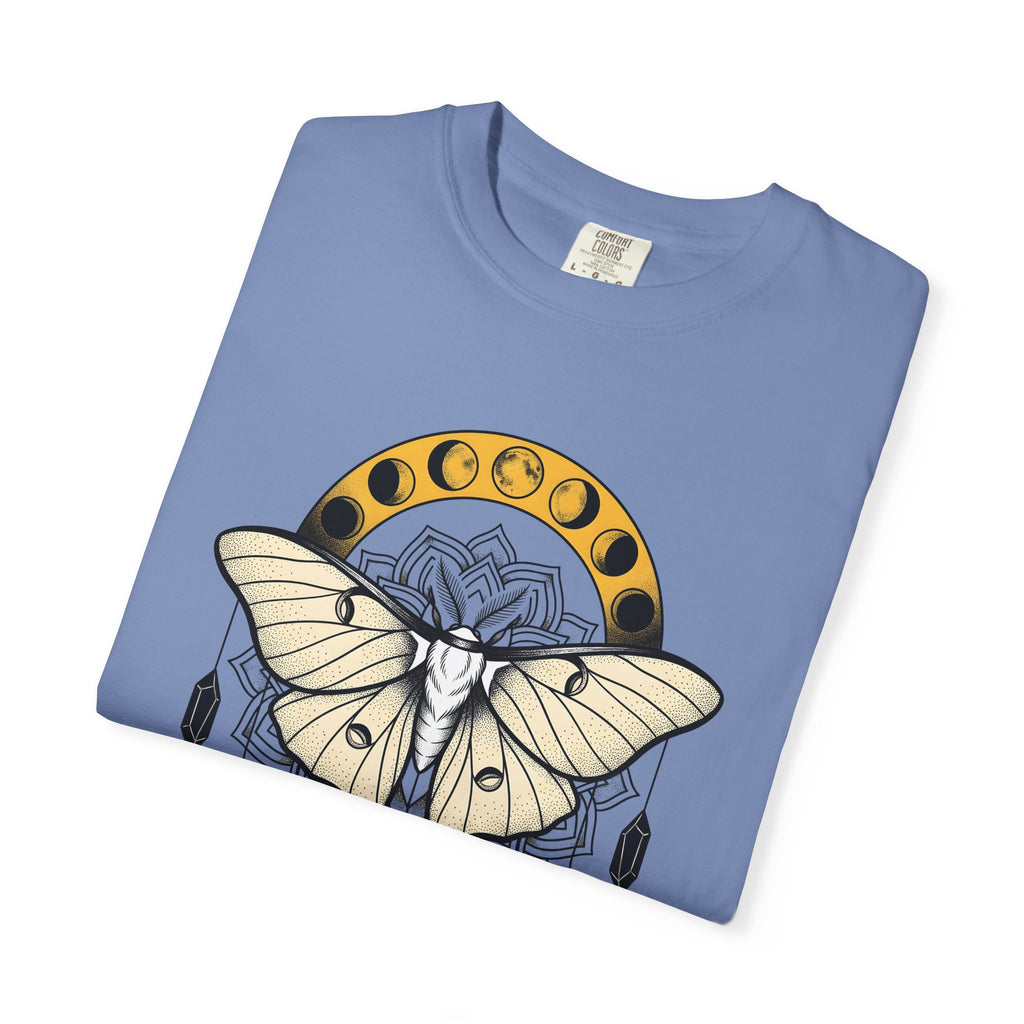 Luna Moth T-Shirt Boho Chic Mystical Gift Women Mandala T-Shirt Moon Moth T-Shirt Hippie Fan Sacred T-Shirt Spiritual Graphic Line Art Moon Phases
