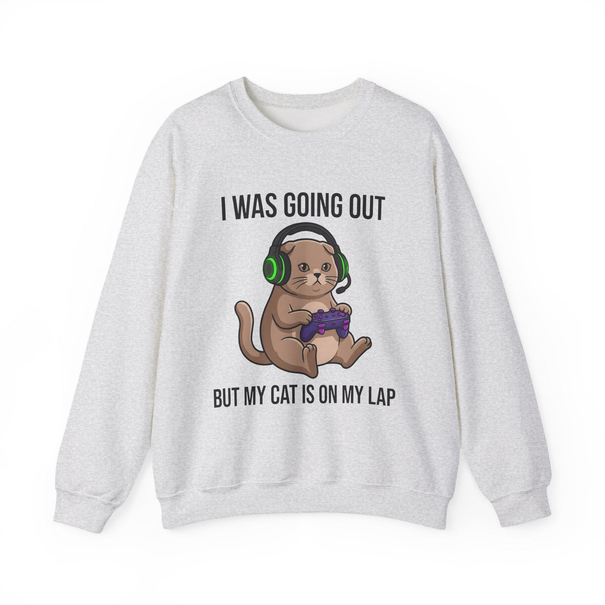 Gamer Cat Sweatshirt Cat Gaming Gift Women Cartoon Sweatshirt Kitty Sweatshirt Feline Fan Comic Sweatshirt Gamer Graphic Kawaii Headset Sweatshirt