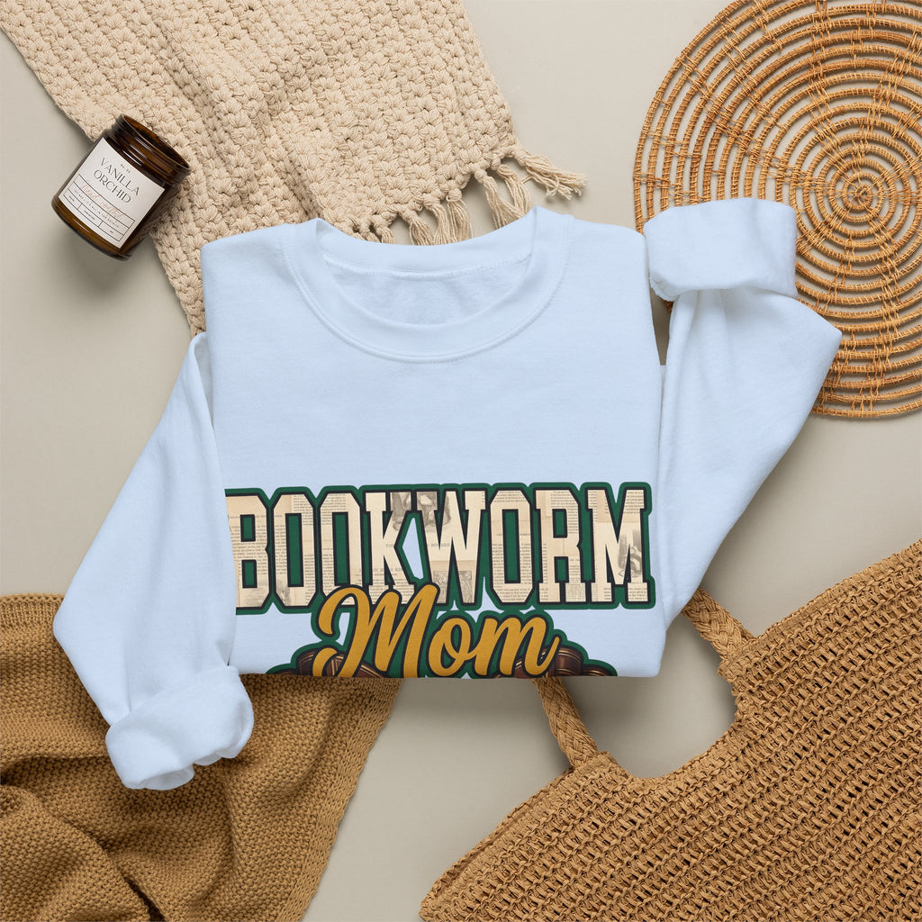 Book Bow Sweatshirt Moms Reading Gift Women Bold Graphic Sweatshirt Bookmark Sweatshirt Mother Fan Graphic Design Book Illustration Retro Stacked Books