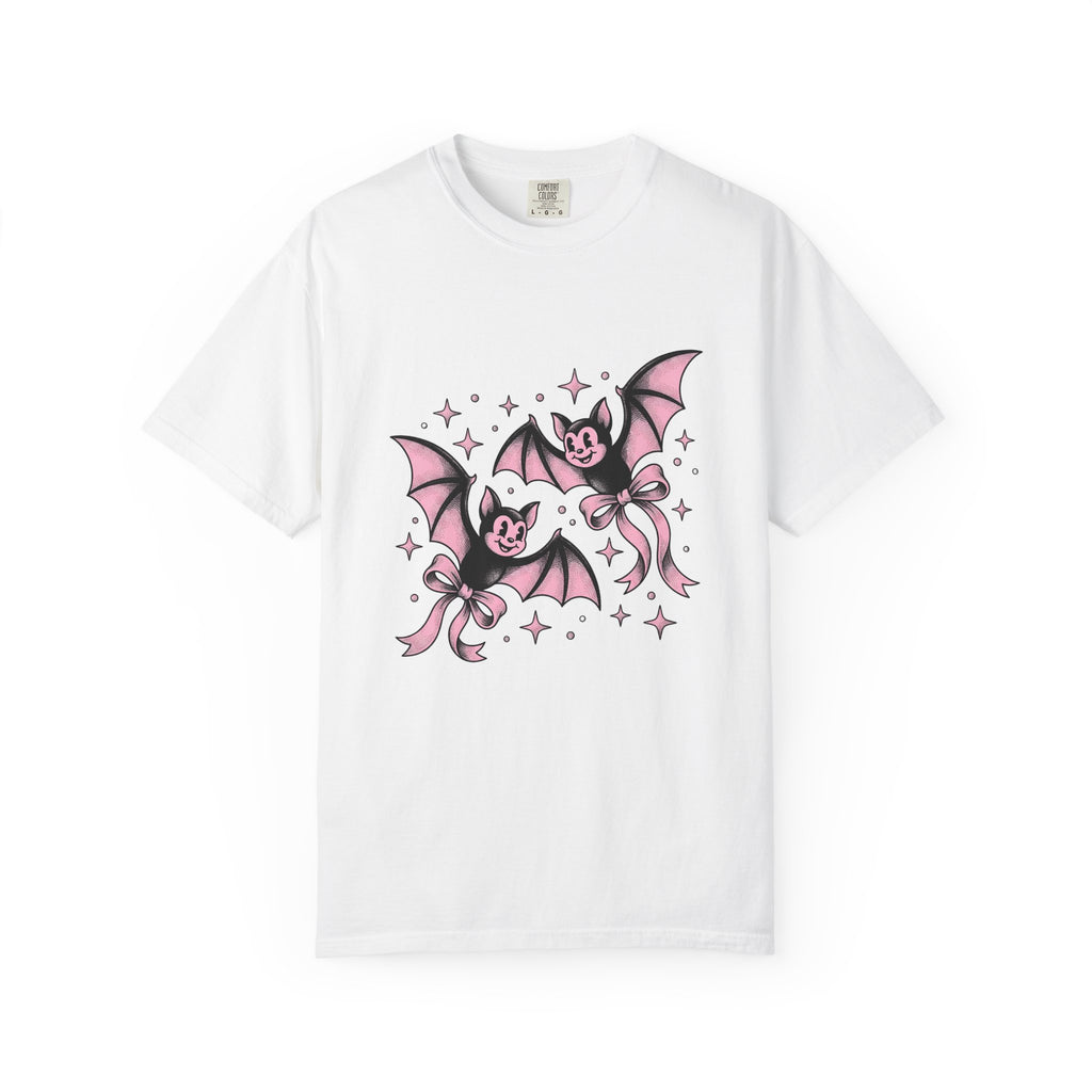 Sweet Bats T-Shirt Halloween Horror Gift Women Chibi T-Shirt Flying Fox T-Shirt Spooky Fan Creepy T-Shirt Horror Graphic Old School Hair Bows