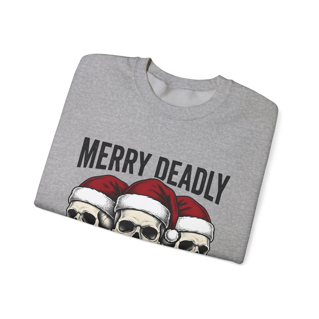 Skull Santa Hats Sweatshirt Christmas Gothic Gift Women Tattoo Sweatshirt Skull Caps Sweatshirt Xmas Fan Traditional Sweatshirt Dark Graphic Vintage Holiday